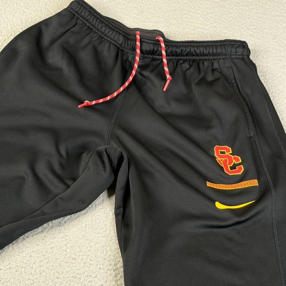 USC Nike Track Pants Men L Black NCAA Football Dri Fit Trojans Workout Warm Up